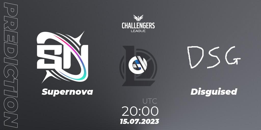 Supernova vs Disguised: Betting TIp, Match Prediction. 15.07.2023 at 22:00. LoL, North American Challengers League 2023 Summer - Group Stage