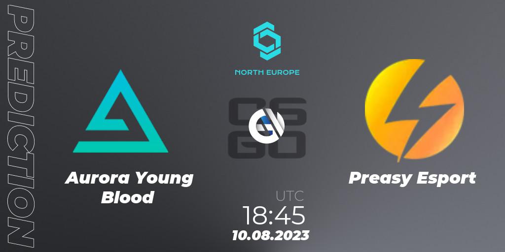 Aurora Young Blood vs Preasy Esport: Betting TIp, Match Prediction. 10.08.2023 at 18:45. Counter-Strike (CS2), CCT North Europe Series #7: Closed Qualifier