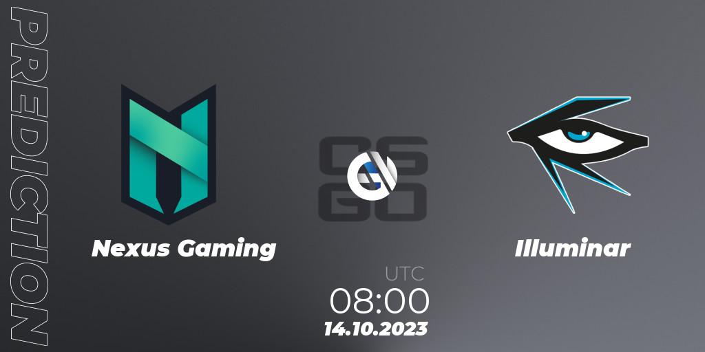Nexus Gaming vs Illuminar: Betting TIp, Match Prediction. 14.10.2023 at 08:00. Counter-Strike (CS2), European Pro League Season 11: Division 2