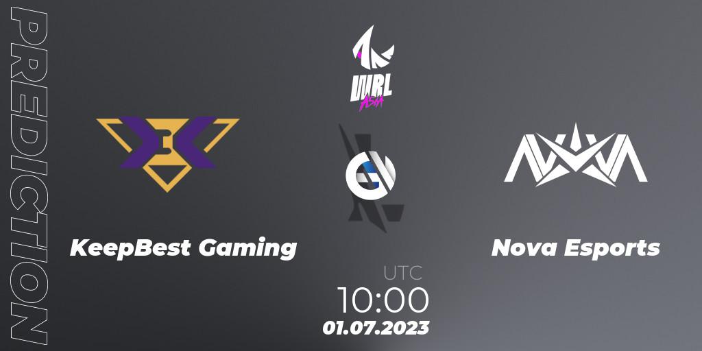 KeepBest Gaming vs Nova Esports: Betting TIp, Match Prediction. 01.07.2023 at 10:00. Wild Rift, WRL Asia 2023 - Season 1 - Playoffs