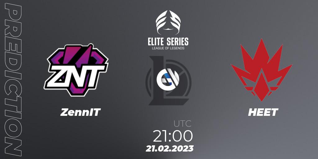 ZennIT vs HEET: Betting TIp, Match Prediction. 21.02.2023 at 21:00. LoL, Elite Series Spring 2023 - Group Stage