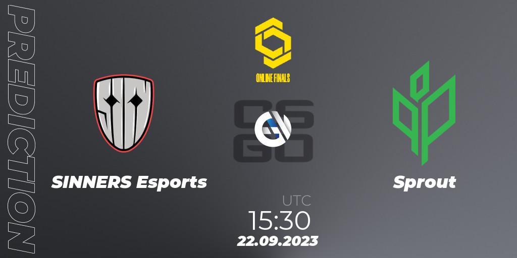 SINNERS Esports vs Sprout: Betting TIp, Match Prediction. 22.09.2023 at 15:30. Counter-Strike (CS2), CCT Online Finals #3