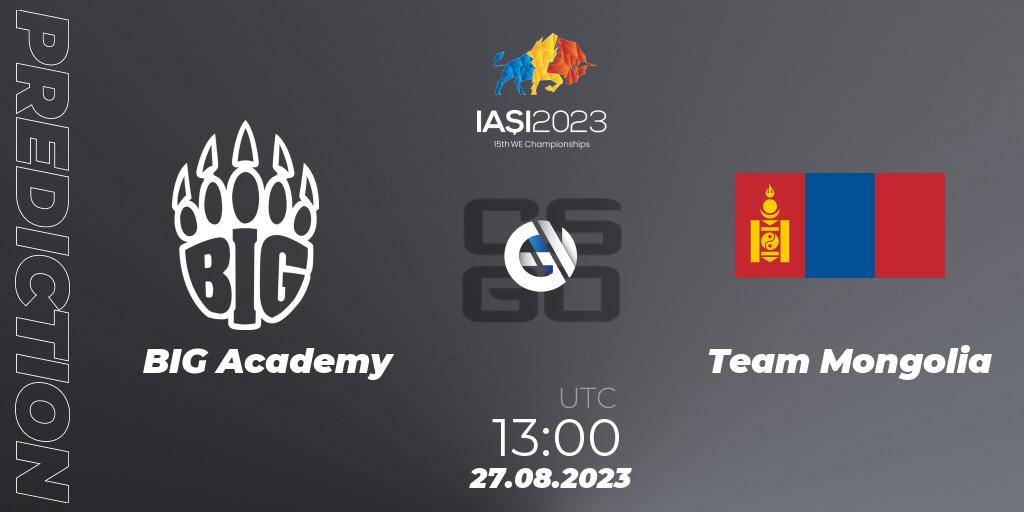 BIG Academy vs Team Mongolia: Betting TIp, Match Prediction. 27.08.2023 at 19:40. Counter-Strike (CS2), IESF World Esports Championship 2023