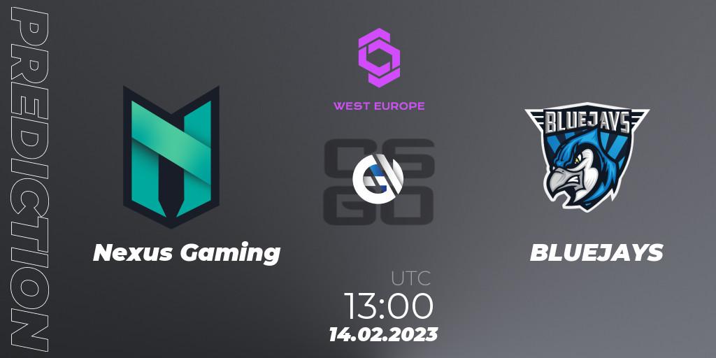 Nexus Gaming vs BLUEJAYS: Betting TIp, Match Prediction. 14.02.23. CS2 (CS:GO), CCT West Europe Series #1