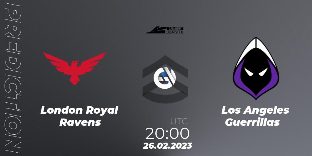 London Royal Ravens vs Los Angeles Guerrillas: Betting TIp, Match Prediction. 27.02.2023 at 00:00. Call of Duty, Call of Duty League 2023: Stage 3 Major Qualifiers