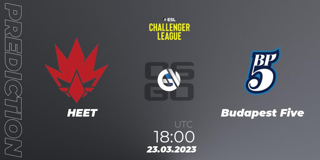 HEET vs Budapest Five: Betting TIp, Match Prediction. 24.03.23. CS2 (CS:GO), ESL Challenger League Season 44 Relegation: Europe