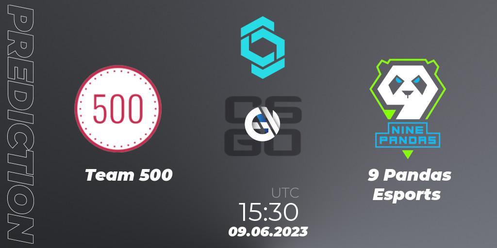 Team 500 vs 9 Pandas Esports: Betting TIp, Match Prediction. 09.06.2023 at 15:50. Counter-Strike (CS2), CCT North Europe Series 5