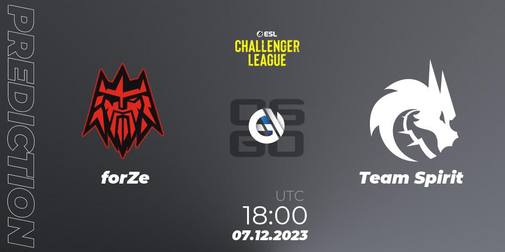 forZe vs Team Spirit: Betting TIp, Match Prediction. 07.12.23. CS2 (CS:GO), ESL Challenger League Season 46: Europe