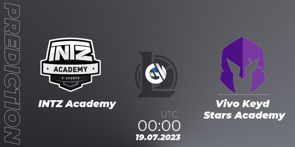 INTZ Academy vs Vivo Keyd Stars Academy: Betting TIp, Match Prediction. 19.07.2023 at 00:00. LoL, CBLOL Academy Split 2 2023 - Group Stage