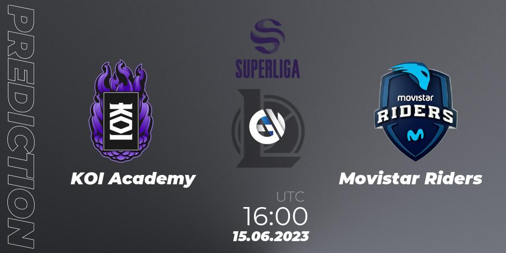 KOI Academy vs Movistar Riders: Betting TIp, Match Prediction. 15.06.2023 at 20:40. LoL, Superliga Summer 2023 - Group Stage