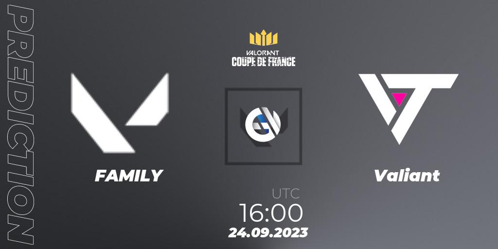 FAMILY vs Valiant: Betting TIp, Match Prediction. 24.09.23. VALORANT, VCL France: Revolution - Coupe De France 2023