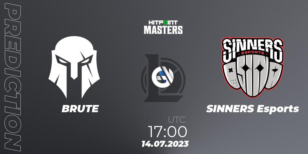 BRUTE vs SINNERS Esports: Betting TIp, Match Prediction. 14.07.23. LoL, Hitpoint Masters Summer 2023 - Group Stage