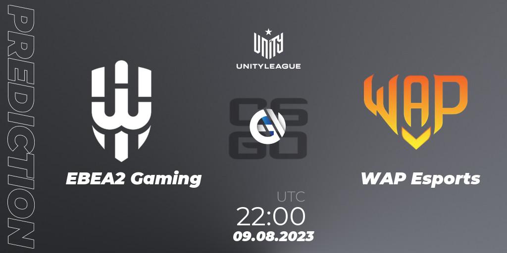 EBEA2 Gaming vs WAP Esports: Betting TIp, Match Prediction. 09.08.2023 at 22:00. Counter-Strike (CS2), LVP Unity League Argentina 2023