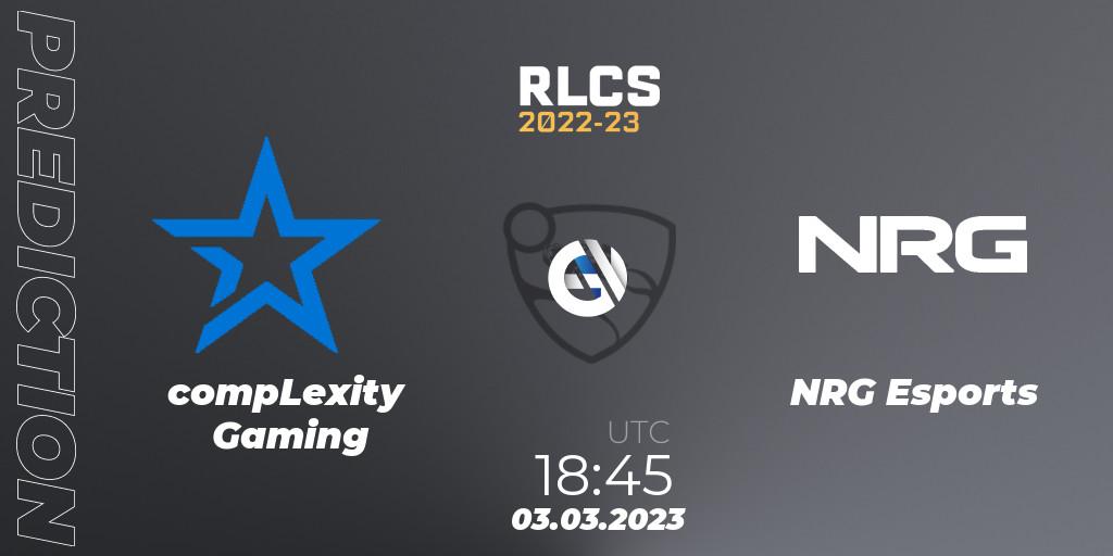 compLexity Gaming vs NRG Esports: Betting TIp, Match Prediction. 03.03.23. Rocket League, RLCS 2022-23 - Winter: North America Regional 3 - Winter Invitational
