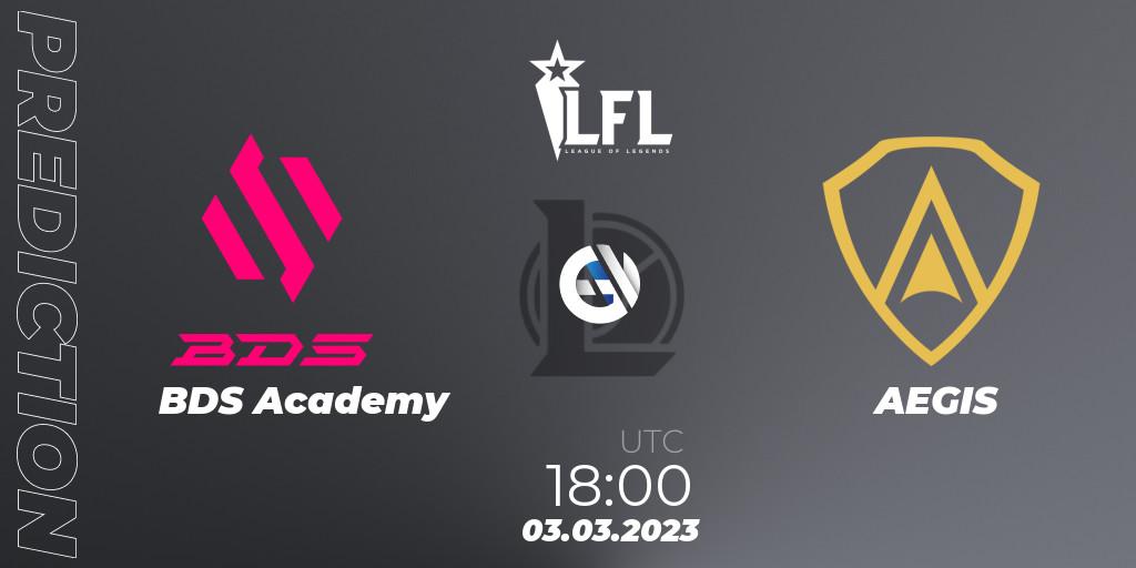 BDS Academy vs AEGIS: Betting TIp, Match Prediction. 03.03.2023 at 18:00. LoL, LFL Spring 2023 - Group Stage
