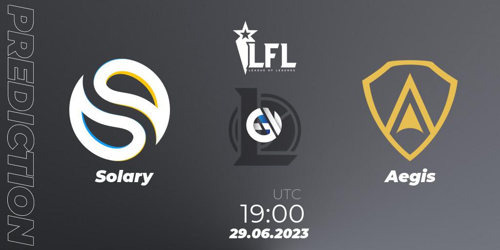 Solary vs Aegis: Betting TIp, Match Prediction. 29.06.2023 at 19:00. LoL, LFL Summer 2023 - Group Stage