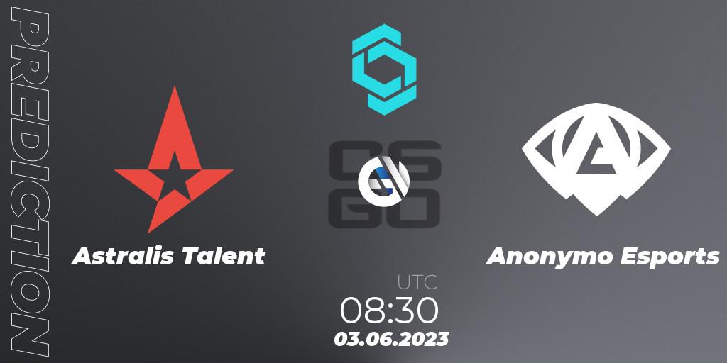 Astralis Talent vs Anonymo Esports: Betting TIp, Match Prediction. 03.06.23. CS2 (CS:GO), CCT North Europe Series 5