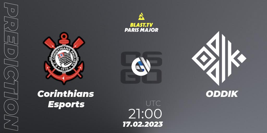 Corinthians Esports vs ODDIK: Betting TIp, Match Prediction. 17.02.2023 at 21:00. Counter-Strike (CS2), BLAST.tv Paris Major 2023 South America RMR Closed Qualifier
