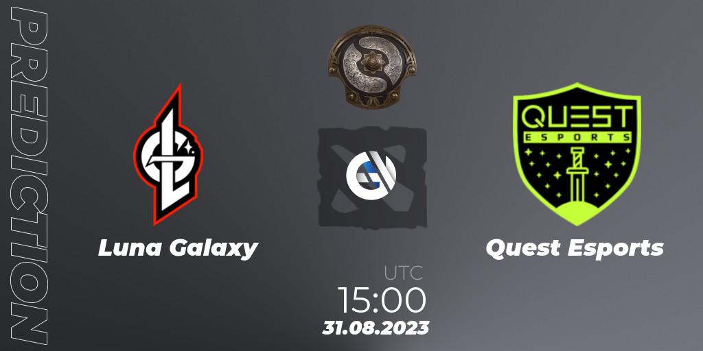 Luna Galaxy vs PSG Quest: Betting TIp, Match Prediction. 31.08.2023 at 15:11. Dota 2, The International 2023 - Western Europe Qualifier