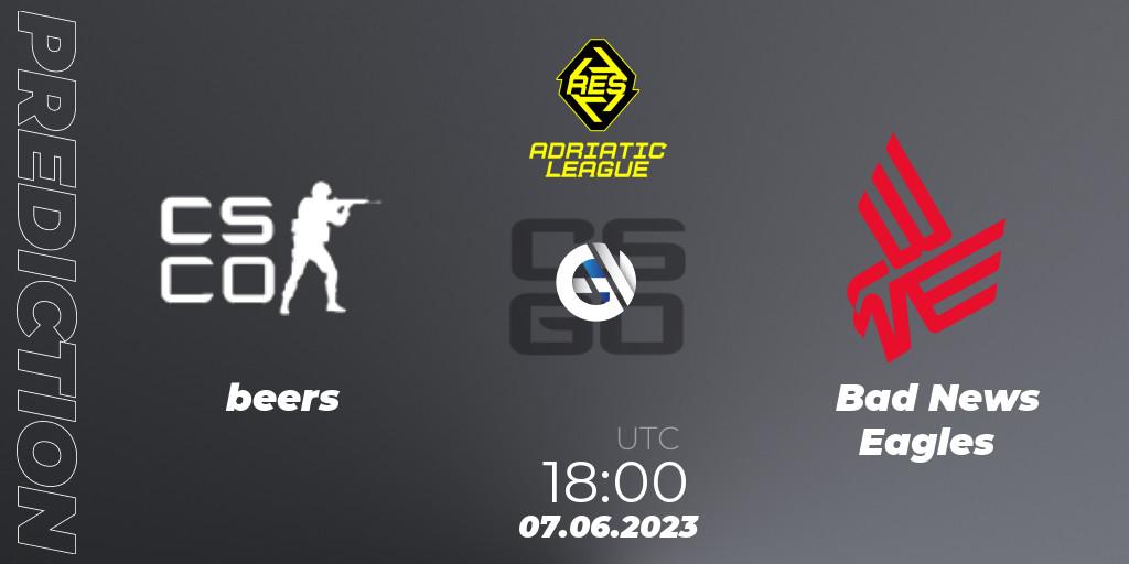 beers vs Bad News Eagles: Betting TIp, Match Prediction. 07.06.2023 at 08:40. Counter-Strike (CS2), RES Adriatic League Season 2