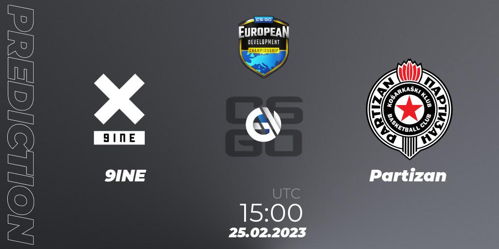 9INE vs Partizan: Betting TIp, Match Prediction. 25.02.2023 at 15:00. Counter-Strike (CS2), European Development Championship 7