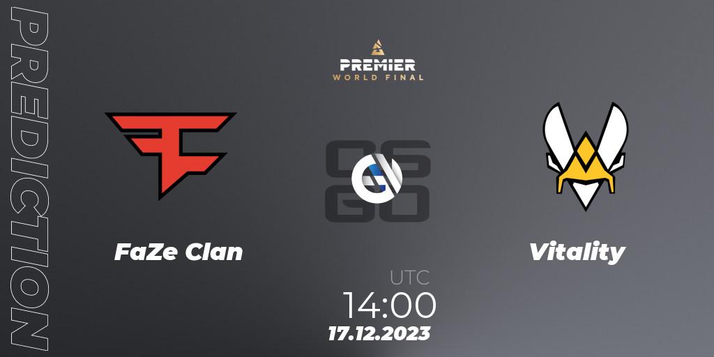 FaZe Clan vs Vitality: Betting TIp, Match Prediction. 17.12.2023 at 14:00. Counter-Strike (CS2), BLAST Premier World Final 2023