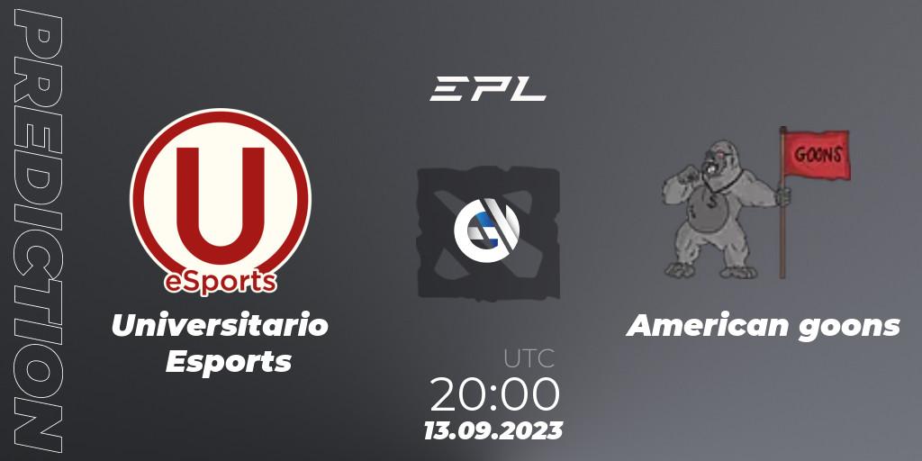 Universitario Esports vs American goons: Betting TIp, Match Prediction. 13.09.23. Dota 2, EPL World Series: America Season 7