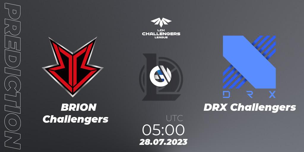 BRION Challengers vs DRX Challengers: Betting TIp, Match Prediction. 28.07.2023 at 05:00. LoL, LCK Challengers League 2023 Summer - Group Stage