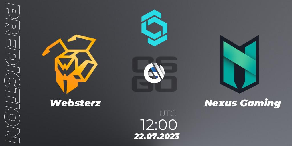 Websterz vs Nexus Gaming: Betting TIp, Match Prediction. 22.07.2023 at 12:00. Counter-Strike (CS2), CCT North Europe Series #6