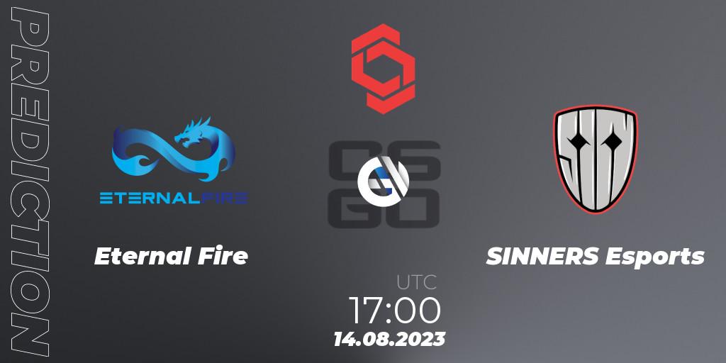 Eternal Fire vs SINNERS Esports: Betting TIp, Match Prediction. 14.08.2023 at 17:10. Counter-Strike (CS2), CCT Central Europe Series #7