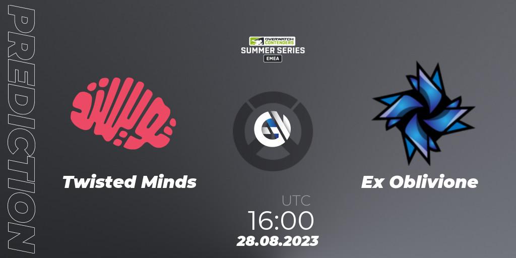 Twisted Minds vs Ex Oblivione: Betting TIp, Match Prediction. 28.08.2023 at 16:00. Overwatch, Overwatch Contenders 2023 Summer Series: Europe