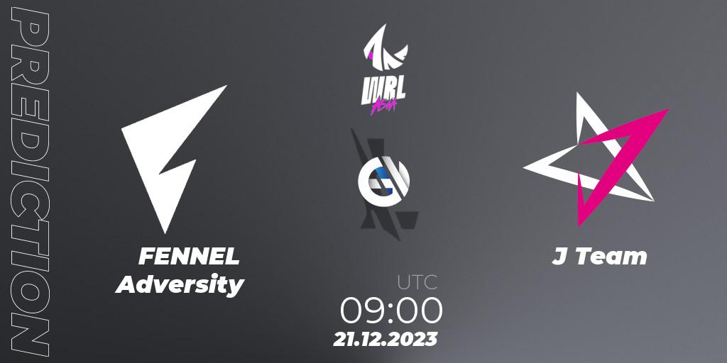 FENNEL Adversity vs J Team: Betting TIp, Match Prediction. 21.12.2023 at 09:00. Wild Rift, WRL Asia 2023 - Season 2 - Regular Season