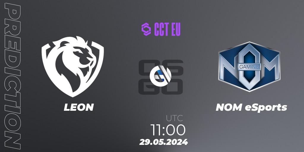 LEON vs NOM eSports: Betting TIp, Match Prediction. 29.05.2024 at 08:00. Counter-Strike (CS2), CCT Season 2 Europe Series 5 Closed Qualifier