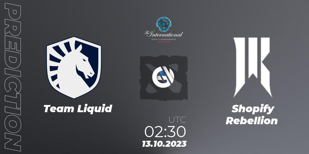 Team Liquid vs Shopify Rebellion: Betting TIp, Match Prediction. 13.10.23. Dota 2, The International 2023 - Group Stage