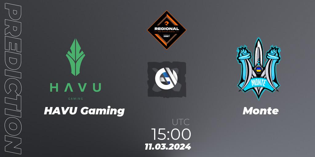 HAVU Gaming vs Monte: Betting TIp, Match Prediction. 11.03.24. Dota 2, RES Regional Series: EU #1