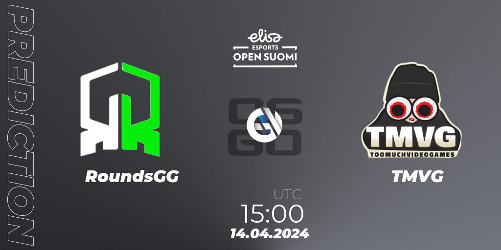 RoundsGG vs TMVG: Betting TIp, Match Prediction. 14.04.24. CS2 (CS:GO), Elisa Open Suomi Season 6