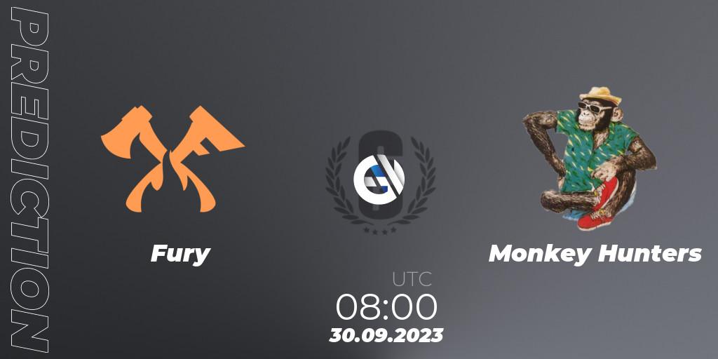 Fury vs Monkey Hunters: Betting TIp, Match Prediction. 30.09.2023 at 08:00. Rainbow Six, Asia League 2023 - Stage 2 - Last Chance Qualifiers