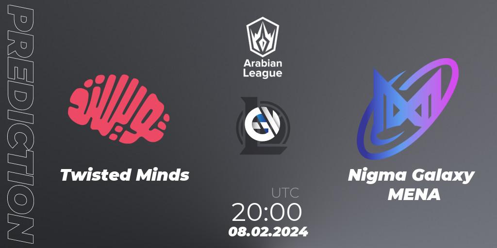 Twisted Minds vs Nigma Galaxy MENA: Betting TIp, Match Prediction. 08.02.2024 at 20:00. LoL, Arabian League Spring 2024