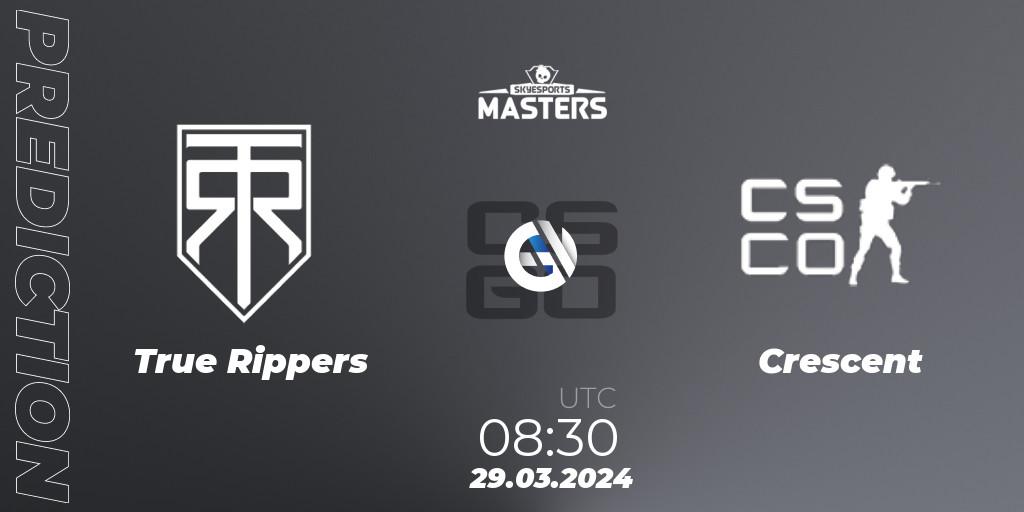 True Rippers vs Crescent: Betting TIp, Match Prediction. 29.03.24. CS2 (CS:GO), Skyesports Masters 2024: Indian Qualifier