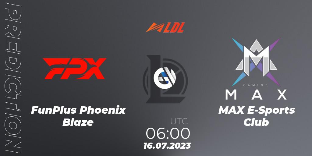 FunPlus Phoenix Blaze vs MAX E-Sports Club: Betting TIp, Match Prediction. 16.07.23. LoL, LDL 2023 - Regular Season - Stage 3