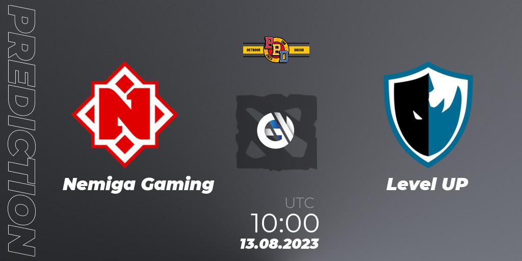 Nemiga Gaming vs Level UP: Betting TIp, Match Prediction. 13.08.2023 at 10:01. Dota 2, BetBoom Dacha - Online Stage