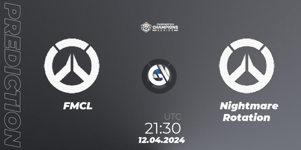 FMCL vs Nightmare Rotation: Betting TIp, Match Prediction. 12.04.2024 at 21:30. Overwatch, Overwatch Champions Series 2024 - North America Stage 2 Group Stage