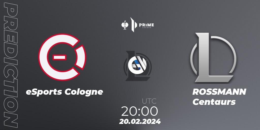 eSports Cologne vs ROSSMANN Centaurs: Betting TIp, Match Prediction. 20.02.2024 at 20:00. LoL, Prime League 2nd Division