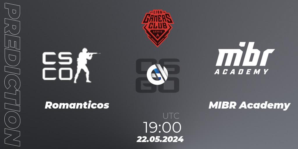 Romanticos vs MIBR Academy: Betting TIp, Match Prediction. 22.05.2024 at 19:00. Counter-Strike (CS2), Gamers Club Liga Série A: May 2024