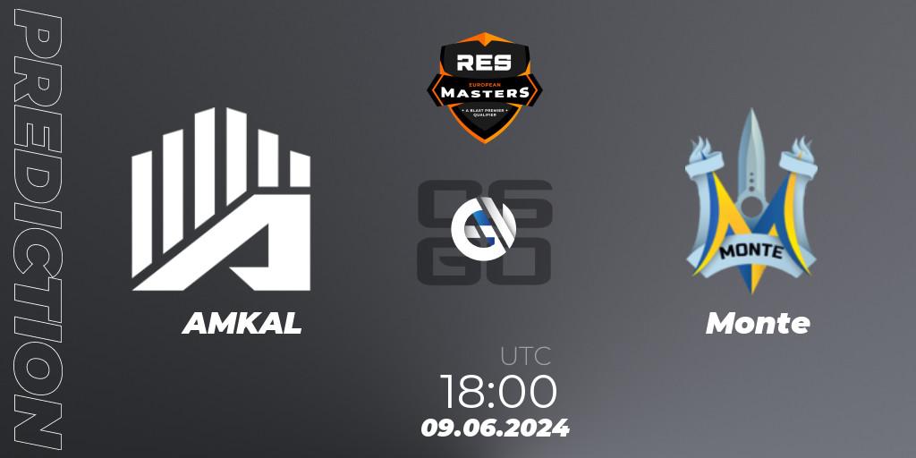 AMKAL vs Monte: Betting TIp, Match Prediction. 09.06.2024 at 18:00. Counter-Strike (CS2), RES European Masters Fall 2024