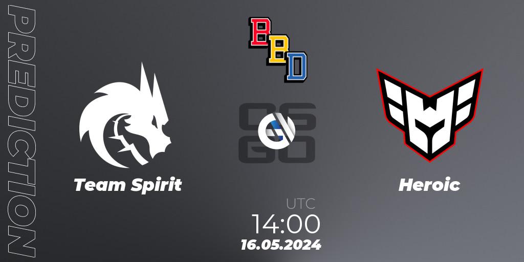 Team Spirit vs Heroic: Betting TIp, Match Prediction. 16.05.2024 at 14:15. Counter-Strike (CS2), BetBoom Dacha Belgrade 2024
