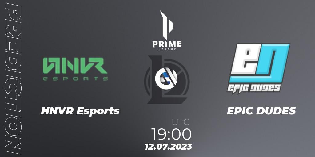 HNVR Esports vs EPIC DUDES: Betting TIp, Match Prediction. 12.07.2023 at 19:00. LoL, Prime League 2nd Division Summer 2023