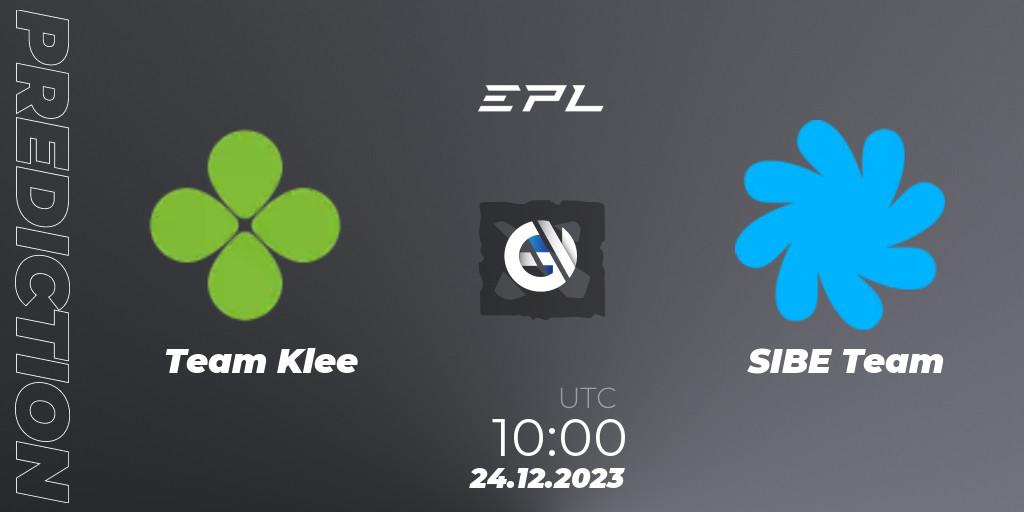 Team Klee vs SIBE Team: Betting TIp, Match Prediction. 25.12.23. Dota 2, European Pro League Season 15