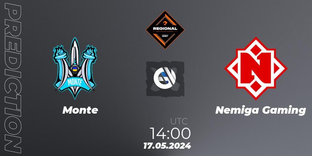 Monte vs Nemiga Gaming: Betting TIp, Match Prediction. 17.05.2024 at 14:20. Dota 2, RES Regional Series: EU #2