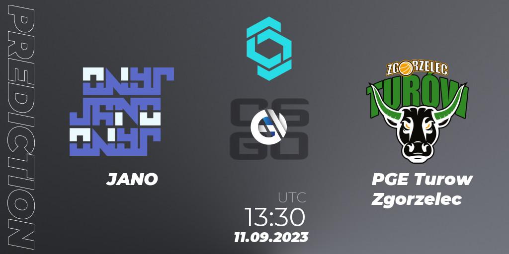 JANO vs PGE Turow Zgorzelec: Betting TIp, Match Prediction. 11.09.2023 at 14:30. Counter-Strike (CS2), CCT North Europe Series #8: Closed Qualifier
